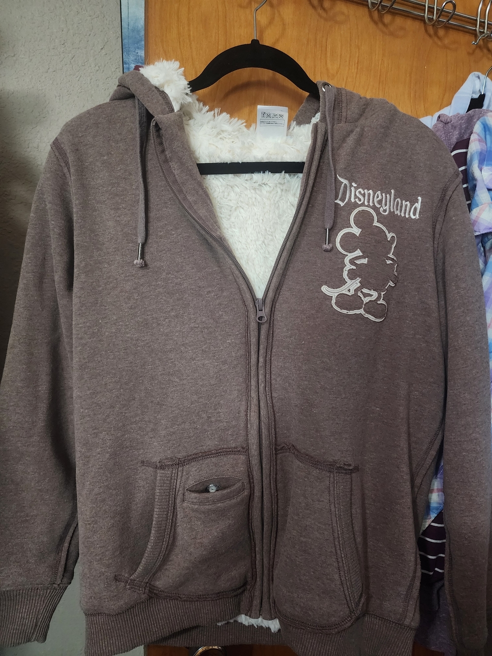 Disney Kids Brown Sherpa-Lined Hoodie Jacket